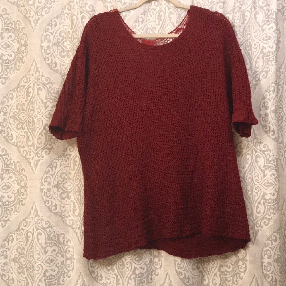 Maroon knit sweater
